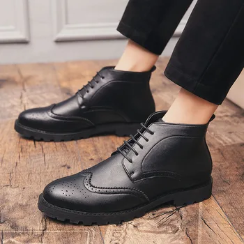New Arrival High Gang Formal Leather Lace-Up Italian Pointed Shoe Casual Black Soft Bottom Comfortable For Bussiness And Wedding 
New Arrival High Gang Formal Leather Lace-Up Italian Pointed Shoe Casual Black Soft Bottom Comfortable For Bussiness And Wedding