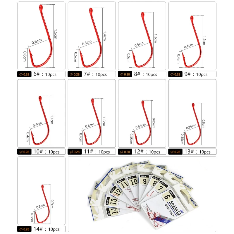 10pcs/set Red Fishing Hook 6#-14#Barbed Fishhook Bent Baitholder Fly Fishing Tackle Sharp Ringed Carp Hook
10pcs/set Red Fishing Hook 6#-14#Barbed Fishhook Bent Baitholder Fly Fishing Tackle Sharp Ringed Carp Hook