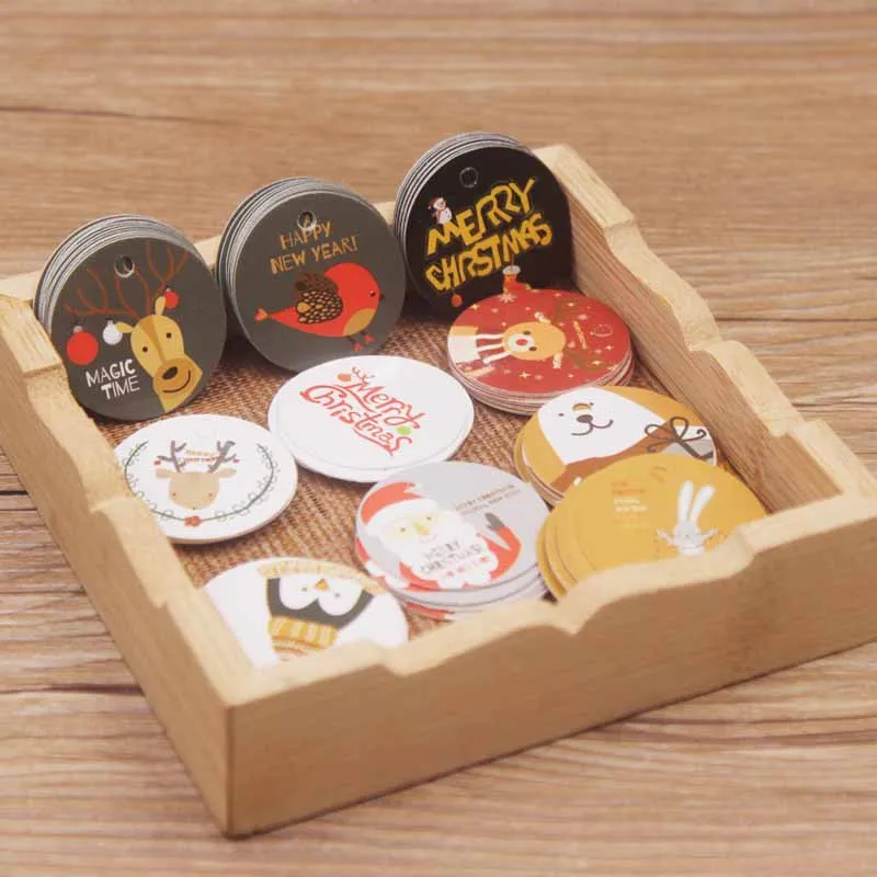 New diy 3*3cm round shape gift hang tag 500pcs +500 string for christmas Santa and the penguins favors/baby toy display package
New diy 3*3cm round shape gift hang tag 500pcs +500 string for christmas Santa and the penguins favors/baby toy display package