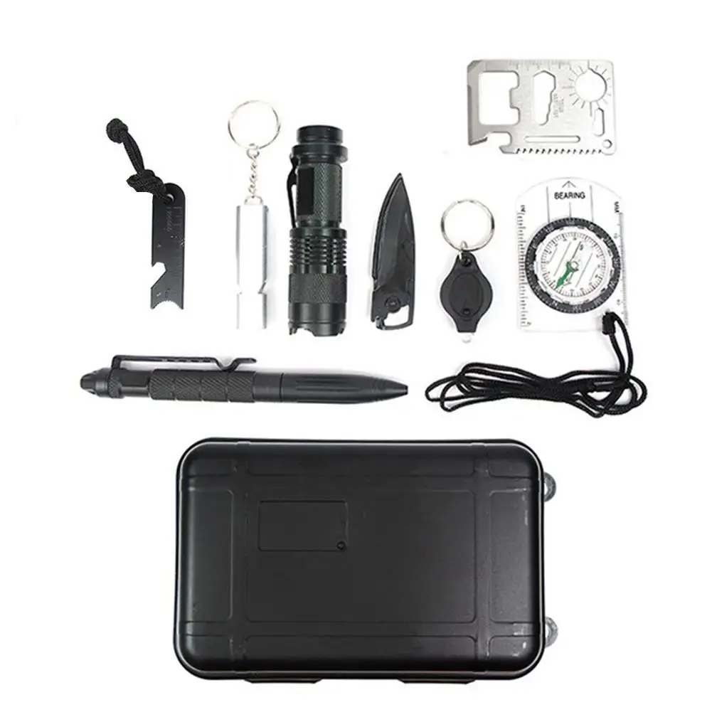 

Survival Kit Set Military Outdoor Travel Mini Camping Tools First Aid Kit SOS Emergency Multifunct Survive Tool Package Whistle4