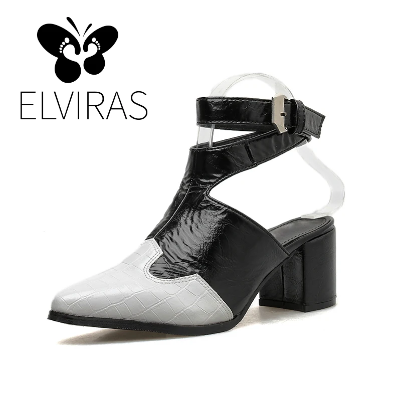 ELVIRAS NEW Autumn Snakeskin Ankle Wrap Ladies Sandals Shoes Color matching Pointed Toe High Chunky Heels Buckle Strap Pumps
ELVIRAS NEW Autumn Snakeskin Ankle Wrap Ladies Sandals Shoes Color matching Pointed Toe High Chunky Heels Buckle Strap Pumps