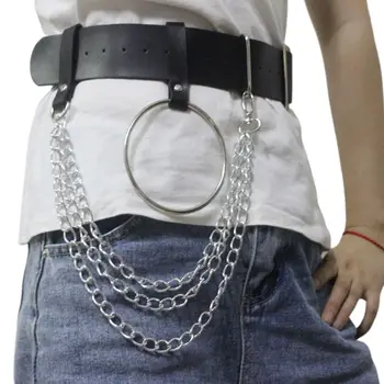 Women Gothic Punk Faux Leather Wide Waist Belt with Metal Chain Tassels O-Ring LX9E
Women Gothic Punk Faux Leather Wide Waist Belt with Metal Chain Tassels O-Ring LX9E