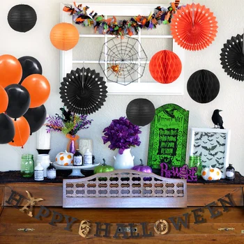 21Pcs Halloween Hanging Set Paper Fans Lanterns Honeycomb Party Decoration
21Pcs Halloween Hanging Set Paper Fans Lanterns Honeycomb Party Decoration
