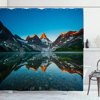 Shower Curtain Set with Hooks 72x72 Inches Peak Reflection Mount Texture Assiniboine On Stylish Magog Lake Nature Parks Outdoor
Shower Curtain Set with Hooks 72x72 Inches Peak Reflection Mount Texture Assiniboine On Stylish Magog Lake Nature Parks Outdoor