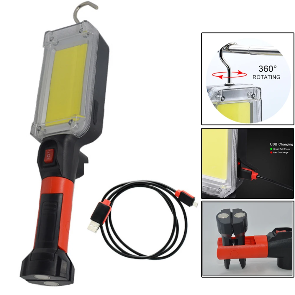 Ultra Bright COB LED Flashlight Portable 18650 USB Rechargeable Work Light Inspection Lamp IP55 Camping Tent Lantern W/ Lantern
Ultra Bright COB LED Flashlight Portable 18650 USB Rechargeable Work Light Inspection Lamp IP55 Camping Tent Lantern W/ Lantern