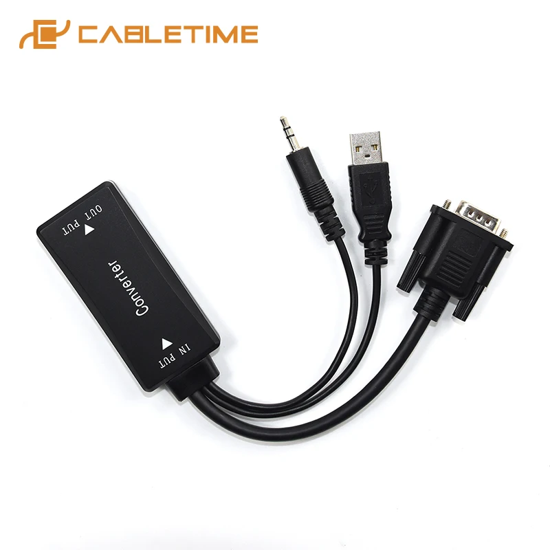 CABLETIME VGA to HDMI Converter Cable With USB Power 3.5mm Audio Cable VGA to HDMI Adapter for PC Laptop to HDTV Projector C226
CABLETIME VGA to HDMI Converter Cable With USB Power 3.5mm Audio Cable VGA to HDMI Adapter for PC Laptop to HDTV Projector C226