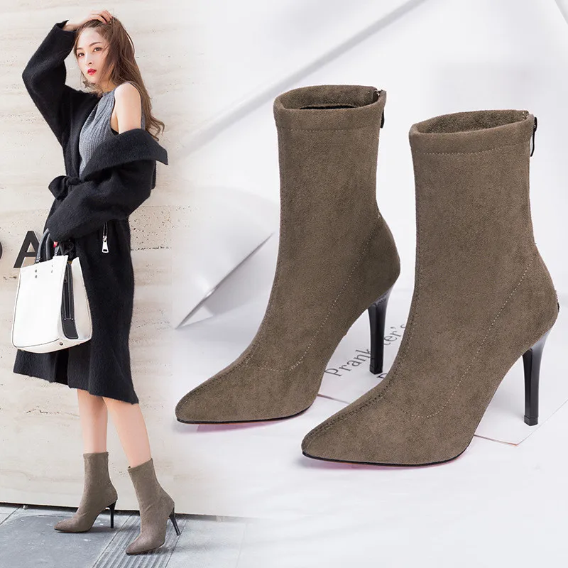 Spring and autumn boots ladies thin heels pointed ankle comfortable mature boots explosion models
Spring and autumn boots ladies thin heels pointed ankle comfortable mature boots explosion models