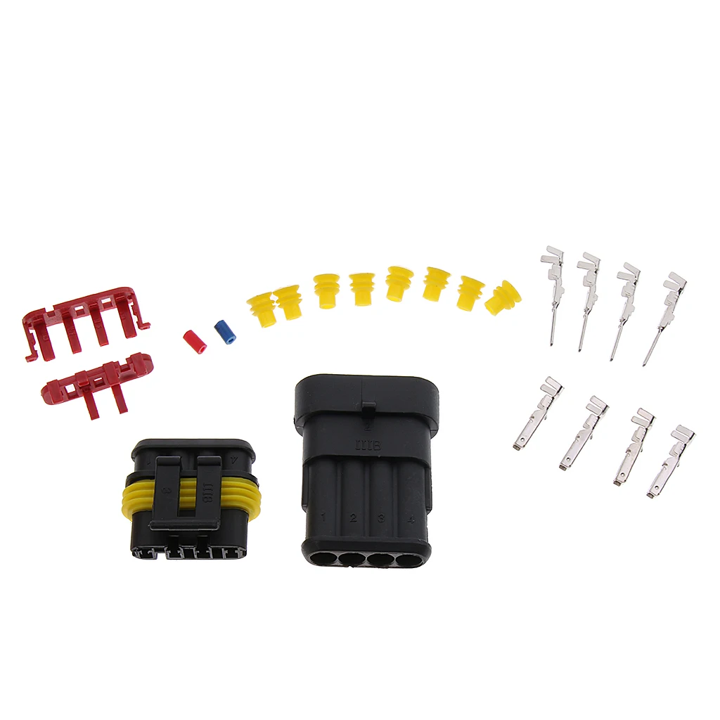 1 Set Car Part 4Pin Way Sealed Waterproof Electrical Wire Connector Plug 1 Set Car Part 4Pin Way Sealed Waterproof Electrical Wire Connector Plug