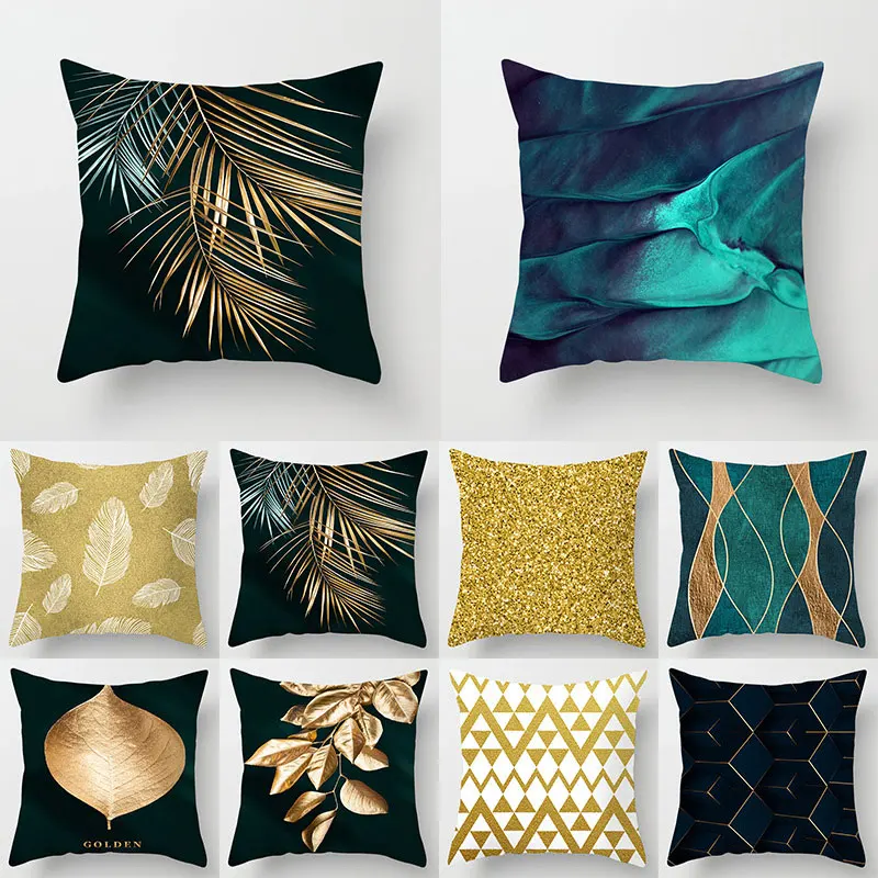 Green Color Pillowcase Decorative Sofa Cushion Cover Geometric Pillow Home Decor Car Case Cute 45*45cm | Дом и сад