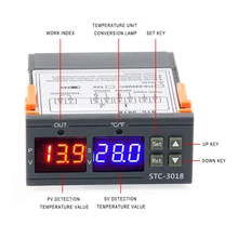 STC-3018 LED Digital Temperature Controller Incubator Temperature Regulator Digital Monitoring Instrument 12V 24V 110V 220V
STC-3018 LED Digital Temperature Controller Incubator Temperature Regulator Digital Monitoring Instrument 12V 24V 110V 220V