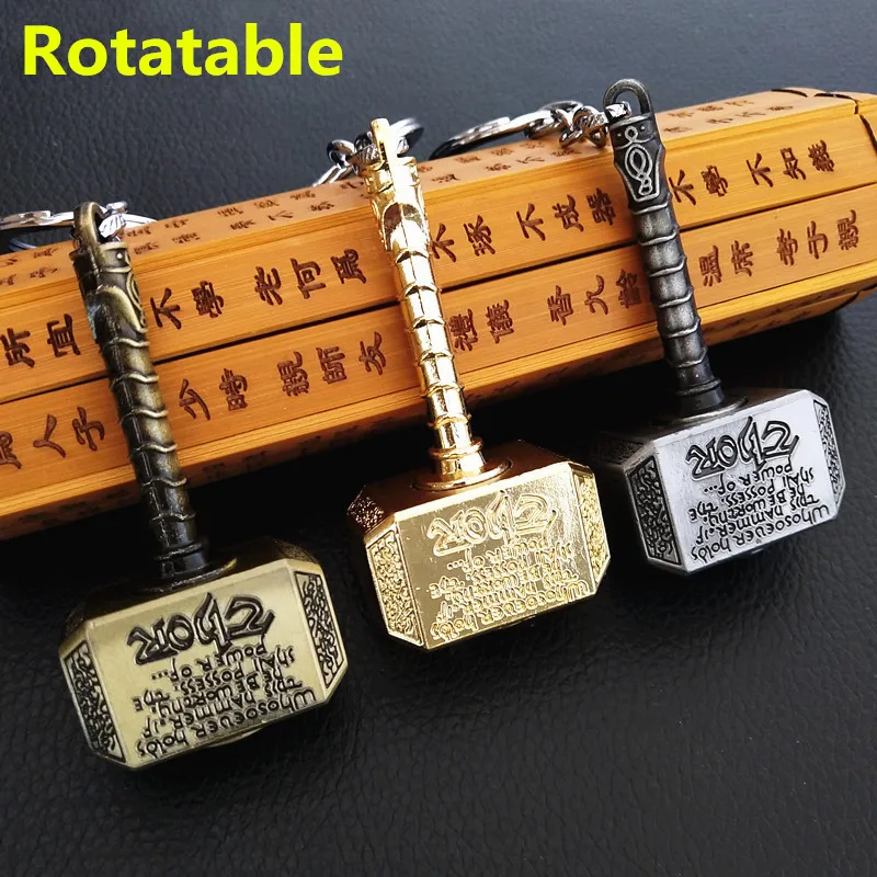 10PCS/LOT Rotatable Thor Hammer Metal Keychain Avengers Thor Weapon Key chain For Fans Nice Gfts Toy Accessories
10PCS/LOT Rotatable Thor Hammer Metal Keychain Avengers Thor Weapon Key chain For Fans Nice Gfts Toy Accessories