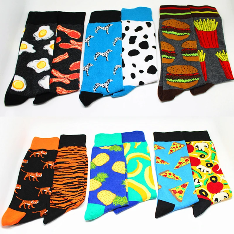 1 pair men socks Left and right feet different fashion male socks skateboard style cotton socks trend in the tube novelty funny
1 pair men socks Left and right feet different fashion male socks skateboard style cotton socks trend in the tube novelty funny