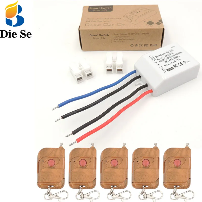 Diese Smart Lighting Wireless Switch 433Mhz Universal Remote Control AC 110V 220V 1gang RF Relay Receiver Board and Transmitter
Diese Smart Lighting Wireless Switch 433Mhz Universal Remote Control AC 110V 220V 1gang RF Relay Receiver Board and Transmitter