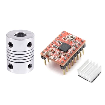 2 Pcs 3D Printer Kit: 1 Pcs 5mmx8mm Motor Shaft Helical Beam Coupler Coupling & 1 Pcs A4988 Stepper Motor Driver Module
2 Pcs 3D Printer Kit: 1 Pcs 5mmx8mm Motor Shaft Helical Beam Coupler Coupling & 1 Pcs A4988 Stepper Motor Driver Module