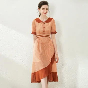 Dress Women 2020 Summer New Fashion Hit Color Patchwork Peter Pan Collar Short Sleeved Striped Slim A Line Dress Female S-XL
Dress Women 2020 Summer New Fashion Hit Color Patchwork Peter Pan Collar Short Sleeved Striped Slim A Line Dress Female S-XL