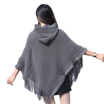 Fashion Hollow-out Sweater Cloak Female Vintage Tassel Hooded Ponchos And Capes Women Knitted Shawl Winter Warm White Pullover
Fashion Hollow-out Sweater Cloak Female Vintage Tassel Hooded Ponchos And Capes Women Knitted Shawl Winter Warm White Pullover
