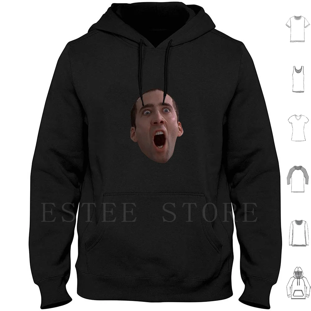 

Nick Cage Hoodie Long Sleeve Nick Cage Nicholas Face Meme Relatable Reaction Angry Eyes Tumblr Instagram Hipster Reddit