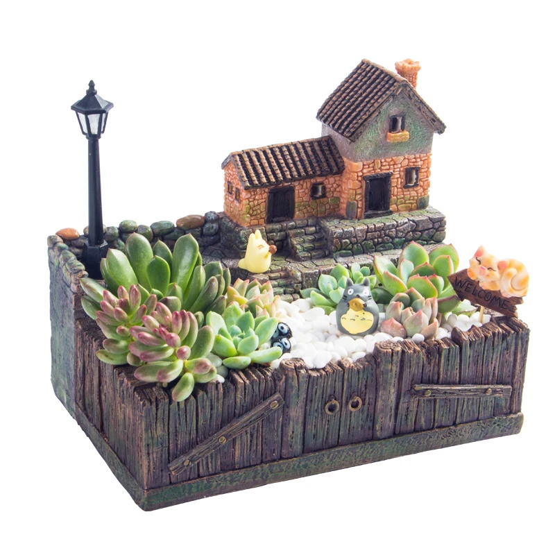 Resin Flower Pot with Lamp for Succulents Plants Creative Planter Large Desktop Bonsai Micro Landscape Garden Decoration
Resin Flower Pot with Lamp for Succulents Plants Creative Planter Large Desktop Bonsai Micro Landscape Garden Decoration