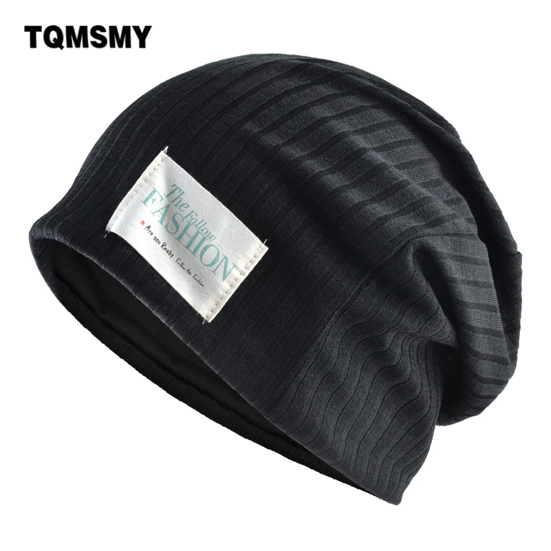 

TQMSMY New Beanie Hat For Men Soft Knitted Striped Bonnet Gorras Sprint Autumn Solid Fashion Hip Hop Skullies Beanies Hats E54