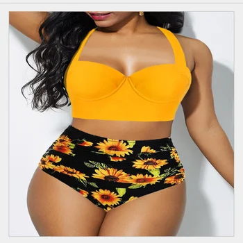 Women Bra Sunflower Printed Summer Sexy Bra Suit 2020 Bandage Push Up Padded Bra Ladies High Waist Panties 
Women Bra Sunflower Printed Summer Sexy Bra Suit 2020 Bandage Push Up Padded Bra Ladies High Waist Panties