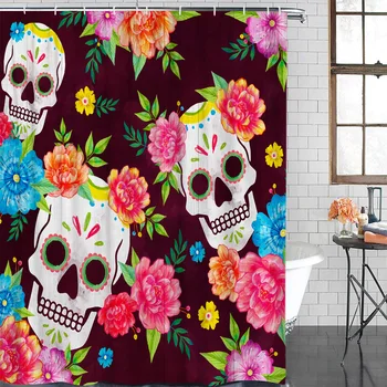 Mexican Colorful Flowers Skull Waterproof Shower Curtain Home Decoration Shower Curtain Bathroom Accessories
Mexican Colorful Flowers Skull Waterproof Shower Curtain Home Decoration Shower Curtain Bathroom Accessories