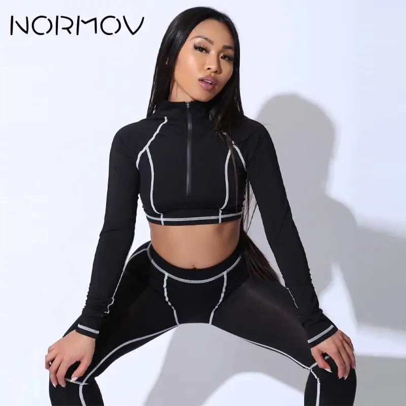 NORMOV Fitness 2 Piece Set Women Sporty Workout Zipper Tracksuits Long Sleeve Top And Leggings Patchwork Sports Suits Gym Pants
NORMOV Fitness 2 Piece Set Women Sporty Workout Zipper Tracksuits Long Sleeve Top And Leggings Patchwork Sports Suits Gym Pants