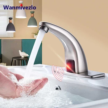 Brushed Nickel Sensor Faucet Automatic Inflrared Sensor Hand Touch Tap Cold Hot Mixer Tap Sink Mixer Bathroom Basin faucets
Brushed Nickel Sensor Faucet Automatic Inflrared Sensor Hand Touch Tap Cold Hot Mixer Tap Sink Mixer Bathroom Basin faucets