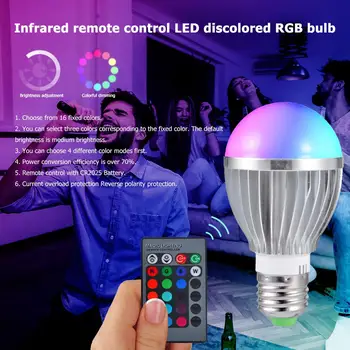 5W RGB LED Bulb E27 Energy Saving 85-265V LED Spot Light 16 Color Change with IR Remote Control Stage Light Magic LED Lamp
5W RGB LED Bulb E27 Energy Saving 85-265V LED Spot Light 16 Color Change with IR Remote Control Stage Light Magic LED Lamp