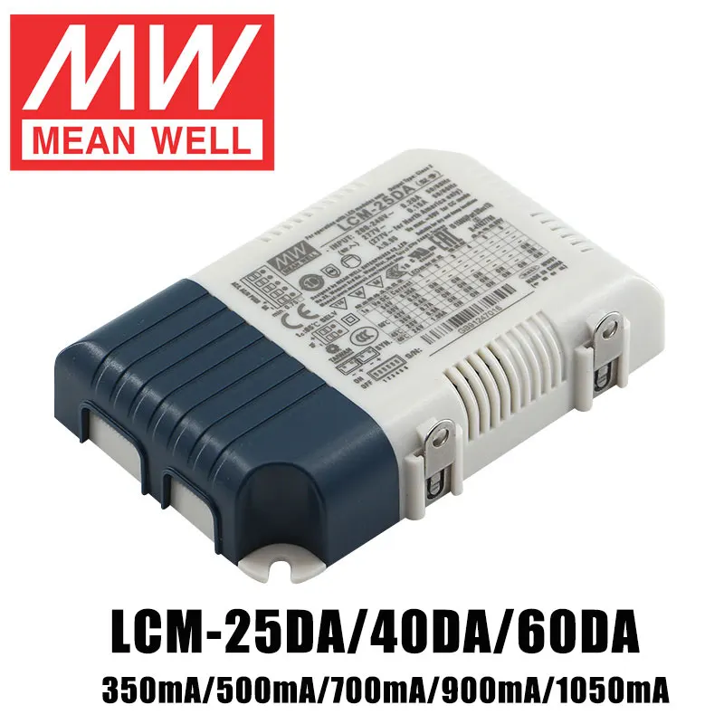 

MEAN WELL LCM-25DA 40DA 60DA импульсный источник питания для светодиодного внутреннего освещения 25 Вт многоступенчатый светодиодный драйвер постоянного тока