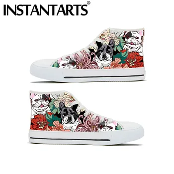 INSTANTARTS Women Vulcanized Classic High Top Canvas Shoes Cartoon French Bullbloom Print Casual Ladies Sneaker Chaussures Femme 
INSTANTARTS Women Vulcanized Classic High Top Canvas Shoes Cartoon French Bullbloom Print Casual Ladies Sneaker Chaussures Femme