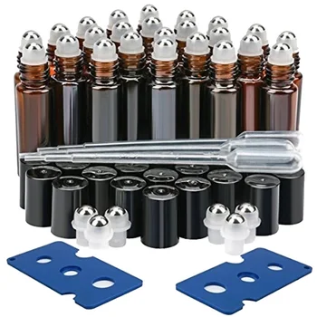 12pcs Mini Amber Empty Container Glass Roller Balls Bottles 10ml Essential Oil Opener Perfume Storage Bottles W/ Droppers
12pcs Mini Amber Empty Container Glass Roller Balls Bottles 10ml Essential Oil Opener Perfume Storage Bottles W/ Droppers