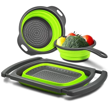 3-Packs Kitchen Foldable Silicone Strainer Colanders, Colanders Space-Saver Colander for Draining Pasta, Vegetable
3-Packs Kitchen Foldable Silicone Strainer Colanders, Colanders Space-Saver Colander for Draining Pasta, Vegetable