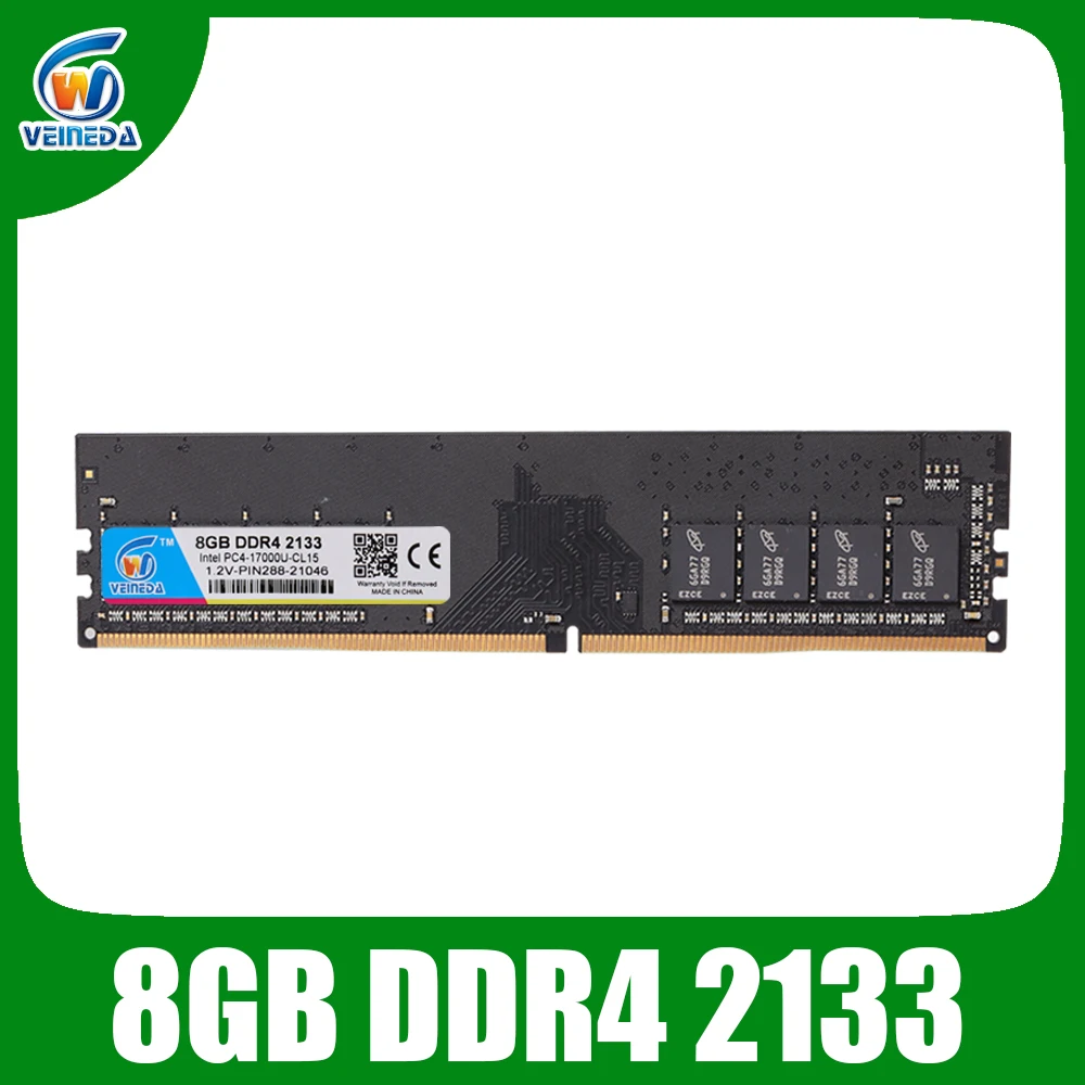 VEINEDA Dimm Ram DDR4 4GB 8GB 1.2V PC4-17000 Memory Ram ddr 4 2133 For Intel AMD DeskPC Mobo ddr4 4 gb 284pin
VEINEDA Dimm Ram DDR4 4GB 8GB 1.2V PC4-17000 Memory Ram ddr 4 2133 For Intel AMD DeskPC Mobo ddr4 4 gb 284pin