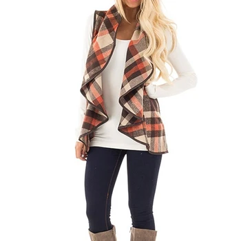 2019 Women Vest Plus Size Fashion Plaid Sleeveless Pocket Cardigan Vests Outwear Sleeveless Turn Down Neck Open Coats
2019 Women Vest Plus Size Fashion Plaid Sleeveless Pocket Cardigan Vests Outwear Sleeveless Turn Down Neck Open Coats