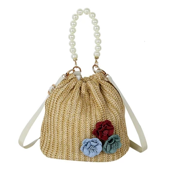 Exquisite Straw Bag Bohimian Women Shoulder Bag Lace Appliques Bucket Bag Beach Clutch Purse Drawstring Sling Handbag 
Exquisite Straw Bag Bohimian Women Shoulder Bag Lace Appliques Bucket Bag Beach Clutch Purse Drawstring Sling Handbag