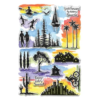 Sunrise Sunset Scenes Clear Stamps For DIY Scrapbooking Paper Cards Transparent Stempels Silicone Seal New 2020 Stamp 
Sunrise Sunset Scenes Clear Stamps For DIY Scrapbooking Paper Cards Transparent Stempels Silicone Seal New 2020 Stamp