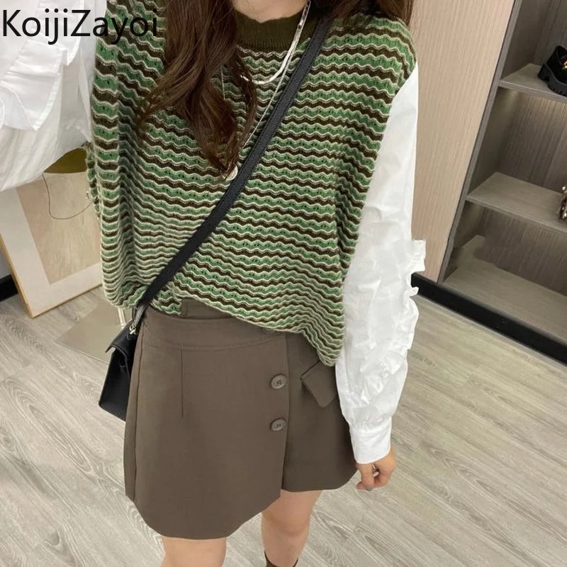 Koijizayoi Casual Loose Women Pullovers Fashion Lady Chic Spring Autumn Sweater Patchwork Lady O Neck Jumpers All Match Outwear 
Koijizayoi Casual Loose Women Pullovers Fashion Lady Chic Spring Autumn Sweater Patchwork Lady O Neck Jumpers All Match Outwear