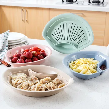 Wheat Straw Fan-shaped Dumpling Plate Double-layer Drain Plate With Vinegar Dish Dumpling Plate Sushi Fruit Plate
Wheat Straw Fan-shaped Dumpling Plate Double-layer Drain Plate With Vinegar Dish Dumpling Plate Sushi Fruit Plate