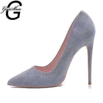 GENSHUO Brand Shoes 12CM Heels Women Shoes Pumps Stiletto Gray Sexy Party High Heels Shoes Big Size 5-12 Autumn Women's Pumps 
GENSHUO Brand Shoes 12CM Heels Women Shoes Pumps Stiletto Gray Sexy Party High Heels Shoes Big Size 5-12 Autumn Women's Pumps