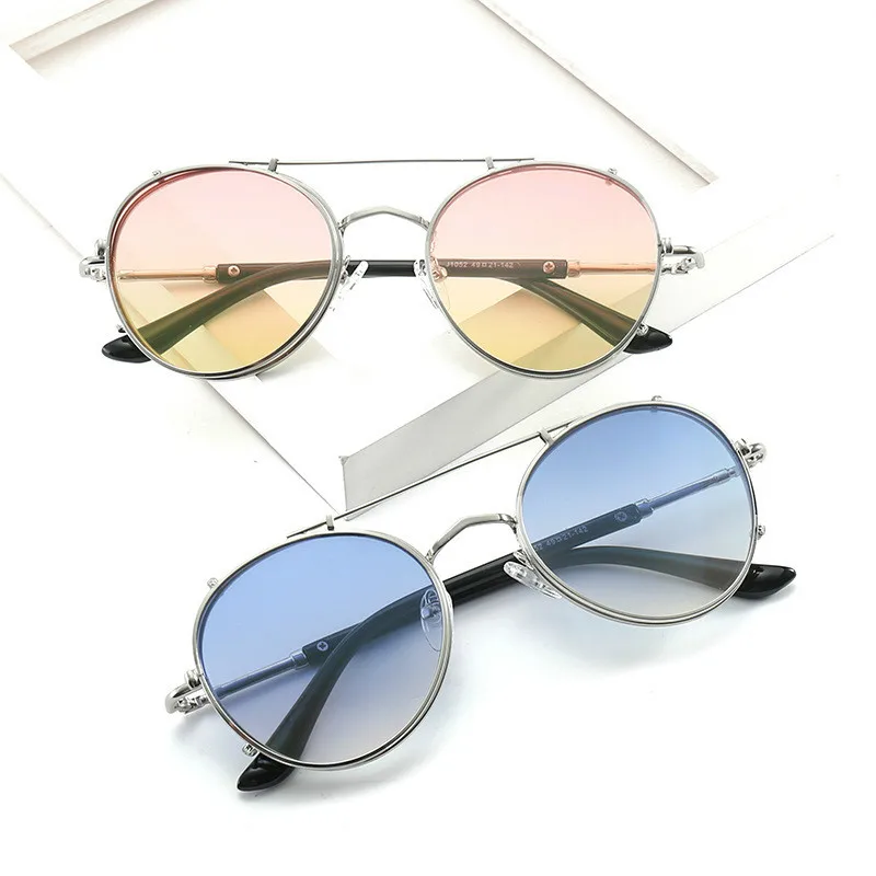 Фото Овальные Солнцезащитные очки женские винтажные зеркальные в металлической