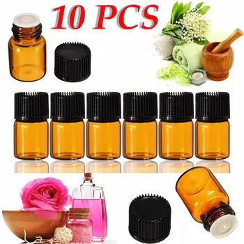 10 Pcs 2ml Amber Glass Vials Mini Essential Oil Bottles Test Essential Oil Vials with Orifice Reducer & Black Plastic Cap
10 Pcs 2ml Amber Glass Vials Mini Essential Oil Bottles Test Essential Oil Vials with Orifice Reducer & Black Plastic Cap