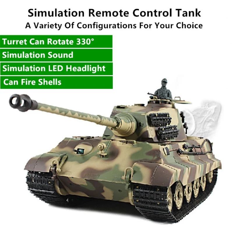 Simulation RC Tank Metal 2.4G 30mins Can Emit Smoke Launch Cannonballs With LED Lights Sound Effects Remote Control Tanks Toy
Simulation RC Tank Metal 2.4G 30mins Can Emit Smoke Launch Cannonballs With LED Lights Sound Effects Remote Control Tanks Toy