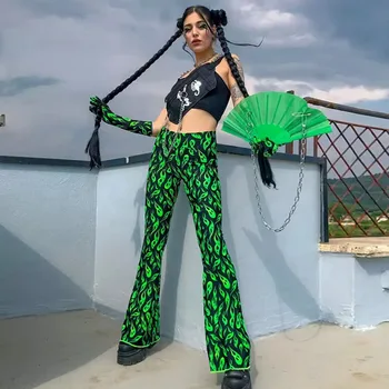 Women's Elegant High Waist Flare Wide Leg Pants Stretchy Bell Bottom Trousers Green Korean Style New Arrival
Women's Elegant High Waist Flare Wide Leg Pants Stretchy Bell Bottom Trousers Green Korean Style New Arrival