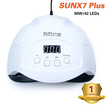 90W UV LED Lamp SUNX7 Plus SUN Nail Dryer For Manicure Drying Nail Polish Ice Lamp Curing Gel Nail Lamp With Auto Sensor
90W UV LED Lamp SUNX7 Plus SUN Nail Dryer For Manicure Drying Nail Polish Ice Lamp Curing Gel Nail Lamp With Auto Sensor