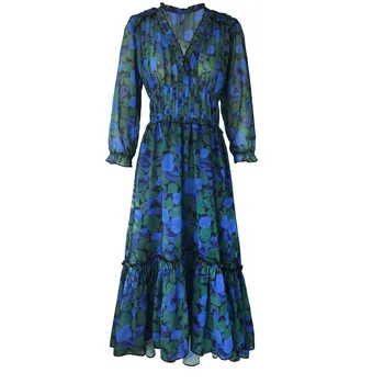 2020 Spring Summer V-neck Ruffled Three Quarter Floral Printing Asymmetrical Floral Midi Dress
2020 Spring Summer V-neck Ruffled Three Quarter Floral Printing Asymmetrical Floral Midi Dress
