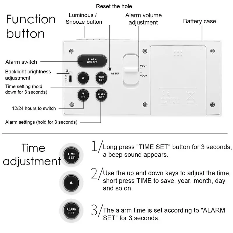 Large Digital Alarm Clocks Lcd Student Electronic Desk Clock Snooze Sensor Kids Table Alarm Clock Bedroom Night Light Clock
Large Digital Alarm Clocks Lcd Student Electronic Desk Clock Snooze Sensor Kids Table Alarm Clock Bedroom Night Light Clock