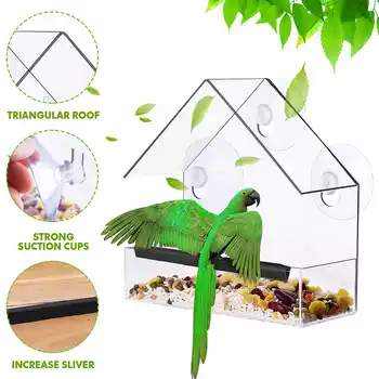 Acrylic Transparent Birdhouse Bird Feeder Window Viewing Tray Pet Water Feeder Suction Cup Mount House Type Feeder 15x7x16cm
Acrylic Transparent Birdhouse Bird Feeder Window Viewing Tray Pet Water Feeder Suction Cup Mount House Type Feeder 15x7x16cm