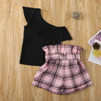Summer Baby Girls Clothes Outfit Set One Shoulder Black Tops Short Ruffle Pants Set 2-7T
Summer Baby Girls Clothes Outfit Set One Shoulder Black Tops Short Ruffle Pants Set 2-7T