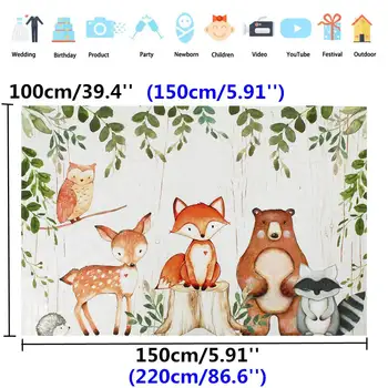 Happy Birthday Backdrop with Jungle Animals Cartoon Style Party Decoration Photography Studio Funds
Happy Birthday Backdrop with Jungle Animals Cartoon Style Party Decoration Photography Studio Funds