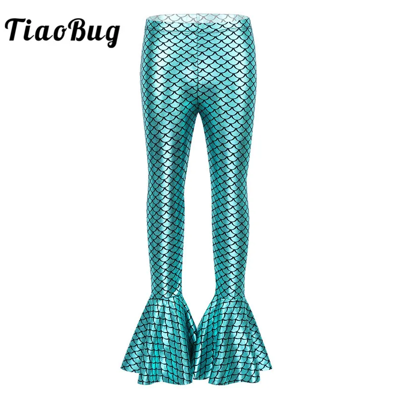 TiaoBug Kids Girls Mermaid Cosplay Party Stage Halloween Dance Costume Child Shiny Fish Scales Pattern Bell Flared Pants Tights
TiaoBug Kids Girls Mermaid Cosplay Party Stage Halloween Dance Costume Child Shiny Fish Scales Pattern Bell Flared Pants Tights